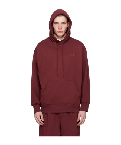 Y-3 Logo-print Drawstring Hoodie In Red