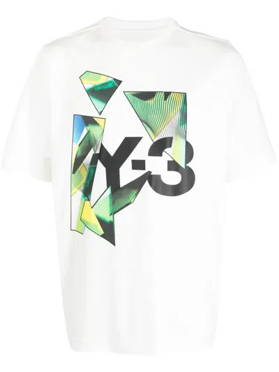 Y-3 Logo-print Graphic T-shirt In White