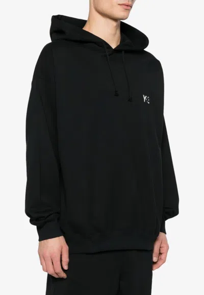 Y-3 Logo Print Hooded Sweatshirt In Black