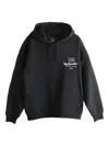 Y-3 Graphic-print Black Cotton Hoodie With Drawstring Hood In Black