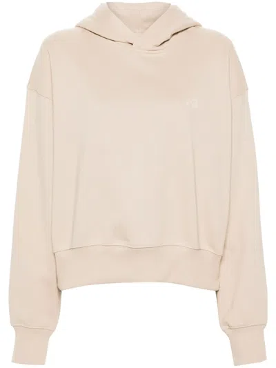 Y-3 Logo-print Jersey Hoodie In Neutrals