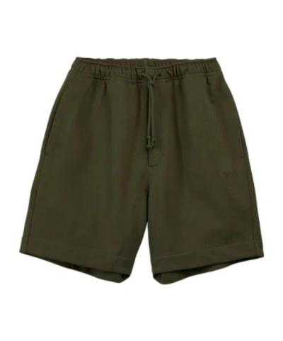 Y-3 Logo-print Jersey Shorts In Green