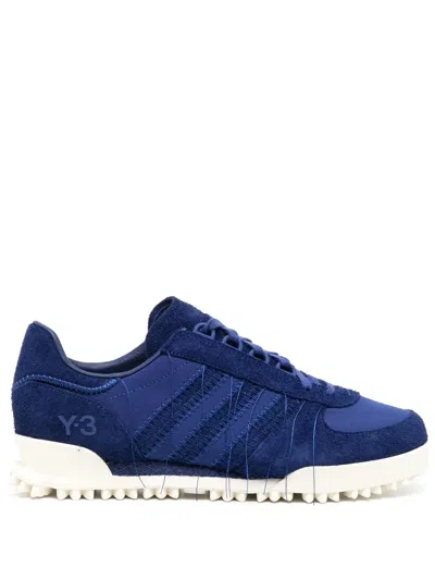 Y-3 Logo-print Lace-up Sneakers In Blue