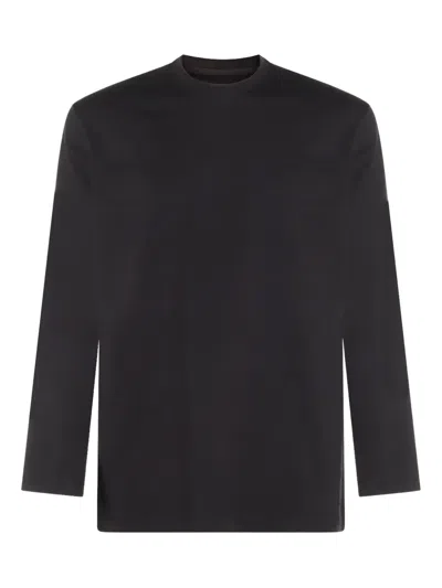 Y-3 Logo-print Long-sleeve T-shirt In Black