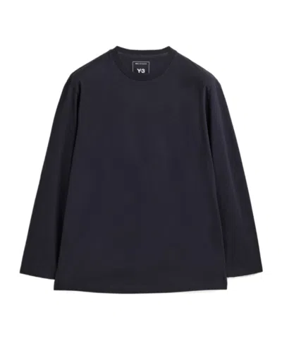 Y-3 Logo-print Long-sleeve T-shirt In Black
