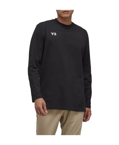 Y-3 Logo-print Long-sleeve T-shirt In Black