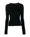 Y-3 Slim Fit Black Long-sleeved Organic Cotton T-shirt In Black
