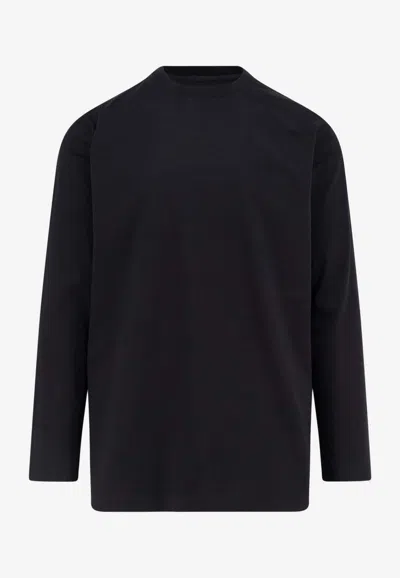 Y-3 Logo Print Long-sleeved T-shirt In Black