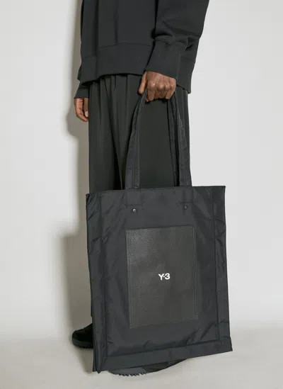Y-3 Logo Print Lux Tote Bag In Black