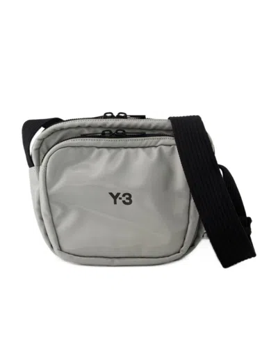 Y-3 Logo-print Messenger Bag In Gray