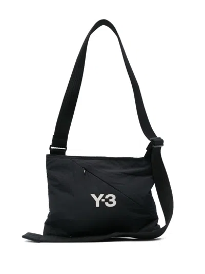 Y-3 Logo-print Messenger Bag In Black