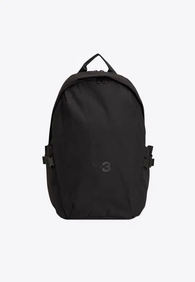 Y-3 Logo Print Nylon Backpack In Black