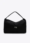 Y-3 Logo Print Nylon Messenger Bag In Black