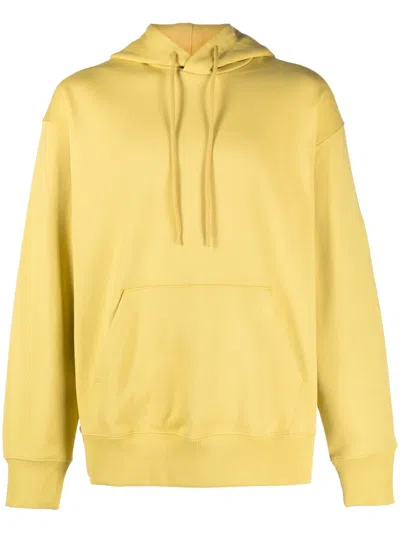 Y-3 Logo-print Organic-cotton Hoodie In Gold