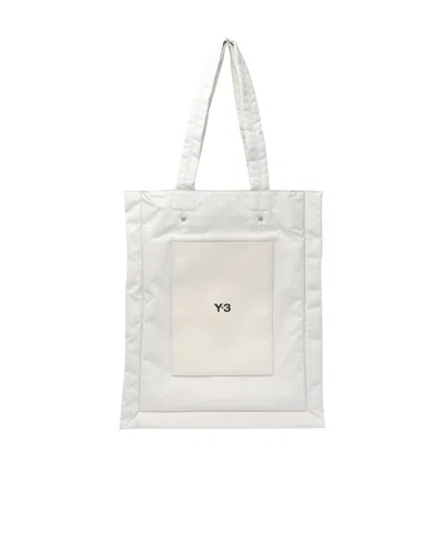 Y-3 Logo-print Padded Tote Bag In White