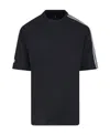 Y-3 3-stripes Cotton-blend Jersey T-shirt In Black