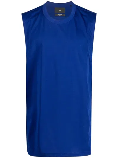 Y-3 Logo-print Tank Top In Blau