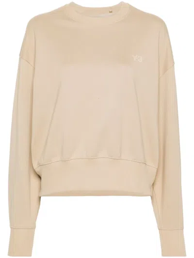 Y-3 Logo-print Tonal Sweatshirt In Neutrals