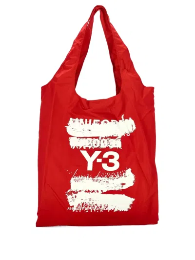 Y-3 Logo-print Tote Bag In Red