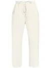 Y-3 Logo Printed Drawstring Sweatpants In Neutrals