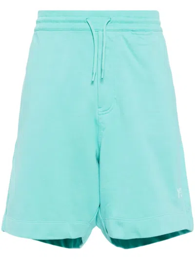 Y-3 Logo-print Track Shorts In Blau