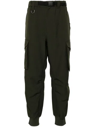 Y-3 Logo-print Trousers In Green