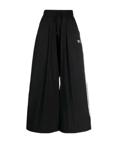 Y-3 Logo-print Wide-leg Track Pants In Black