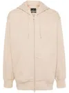 Y-3 Logo Printed Zipped Hoodie In Neutral