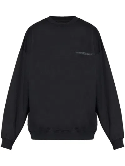 Y-3 Logo-printed Crew Neck Sweatshirt In Black