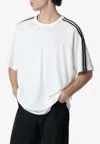 Y-3 White Striped T-shirt In White
