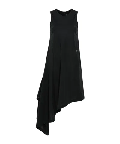 Y-3 Logo-printed Jersey Dress In Black