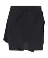 Y-3 Logo-printed Mesh Skort In Black