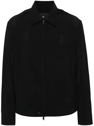 Y-3 Logo-printed Panelled Jacket In Black