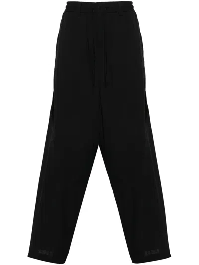 Y-3 Logo-printed Panelled Track Pants In Black