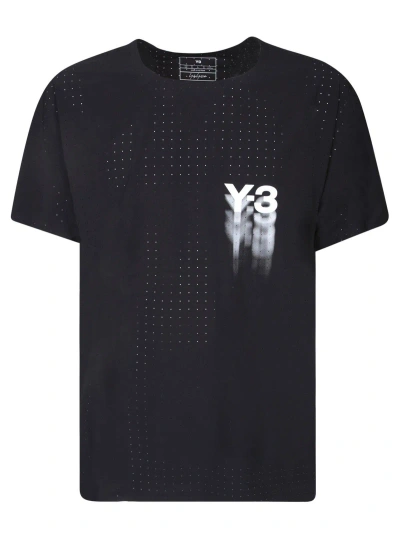 Y-3 Logo Printed Running T-shirt In Black