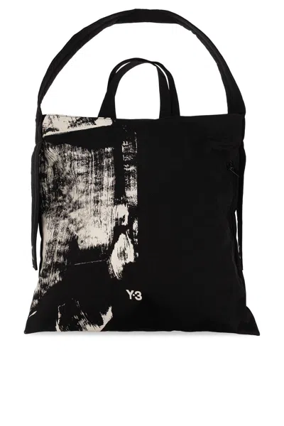 Y-3 Logo Printed Tote Bag In Black