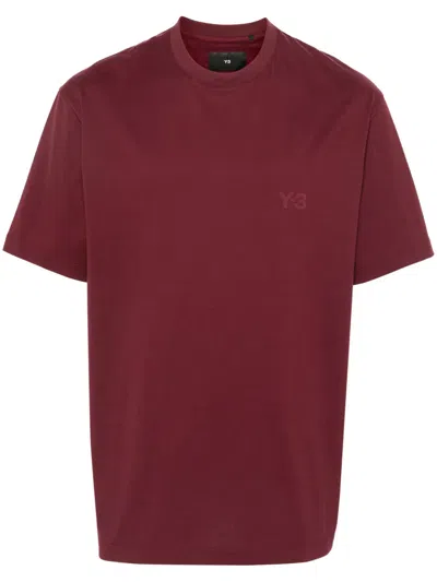 Y-3 Logo-rubberised Cotton T-shirt In Red