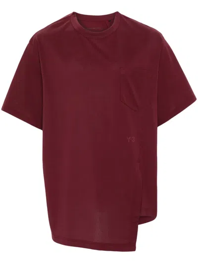 Y-3 Logo-rubberised Jersey T-shirt In Red