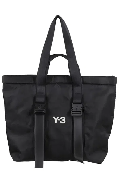 Y-3 Logo Shopper Bag In Black