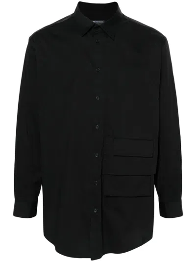 Y-3 Logo-stamp Shirt In Black