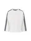 Y-3 Crew Neck Striped Raglan Sleeves Top In White