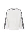 Y-3 Crew Neck Striped Raglan Sleeves Top In White