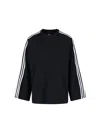 Y-3 Three-stripe Long-sleeve T-shirt In Blue