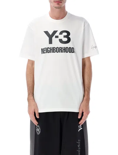 Y-3 Y-3 NBHD OVERSIZED WHITE COTTON LOGO T-SHIRT