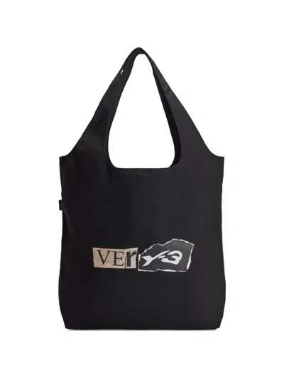 Y-3 Logo Tote Bag In Black