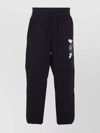 Y-3 Logo Trackpants Cuffed Bottoms In Black