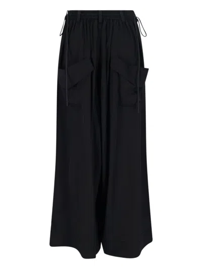 Y-3 Logo Wide-leg Trousers – Black