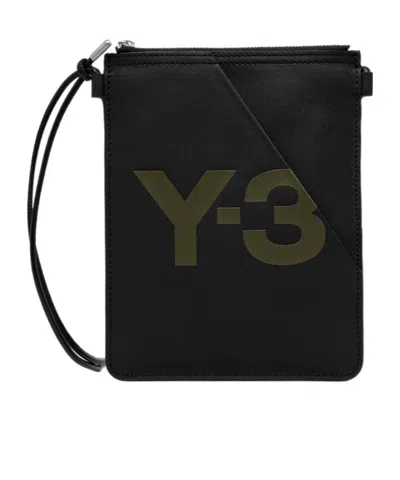 Y-3 Logo Zipper Shoulder Bag In Black