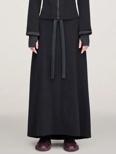 Y-3 Long Skirt With Belt In Black