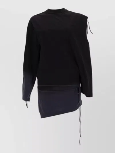 Y-3 Long Sleeve Asymmetric Top Cut Out Design In Black